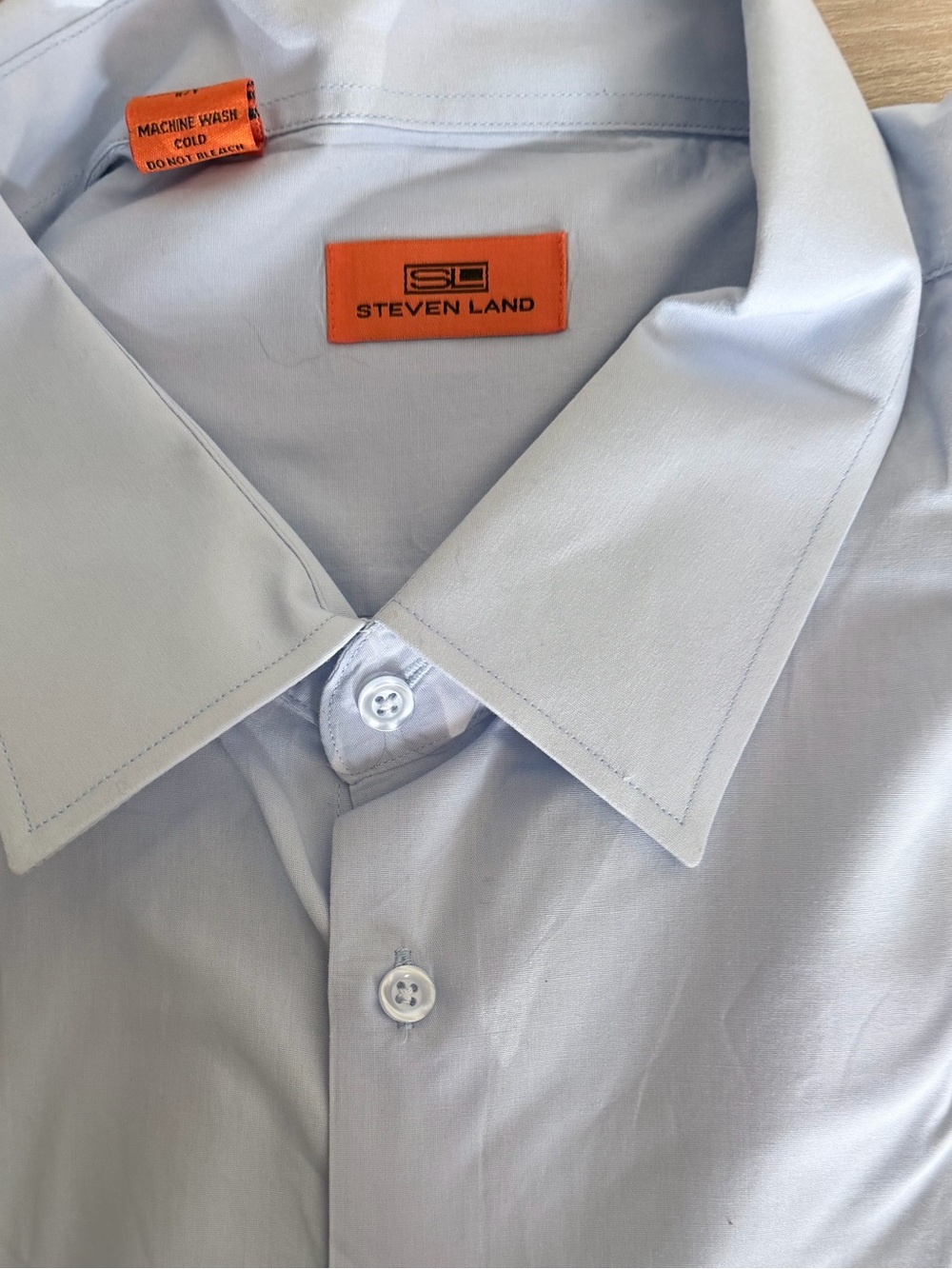 Steven Land Light Blue Spread Collar Dress Shirt